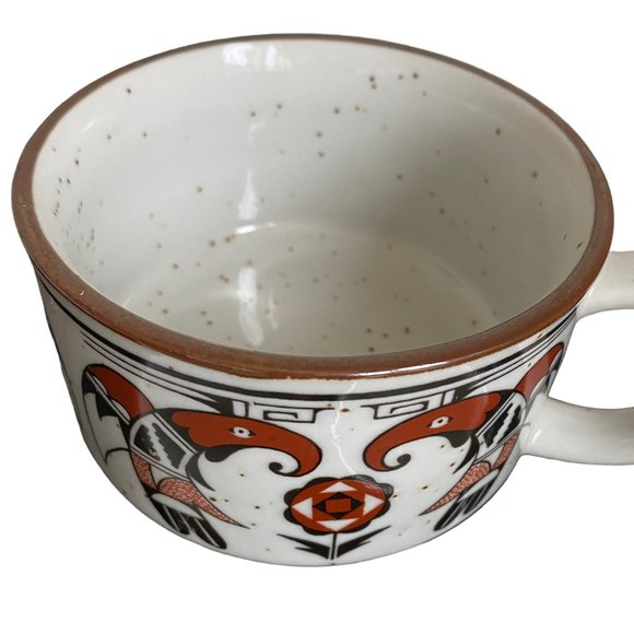 Vtg OMC Tiki Mid Mod Thunderbirds Otagiri Soup Stew Mugs Japanese Birds Aztec - Picture 5 of 16